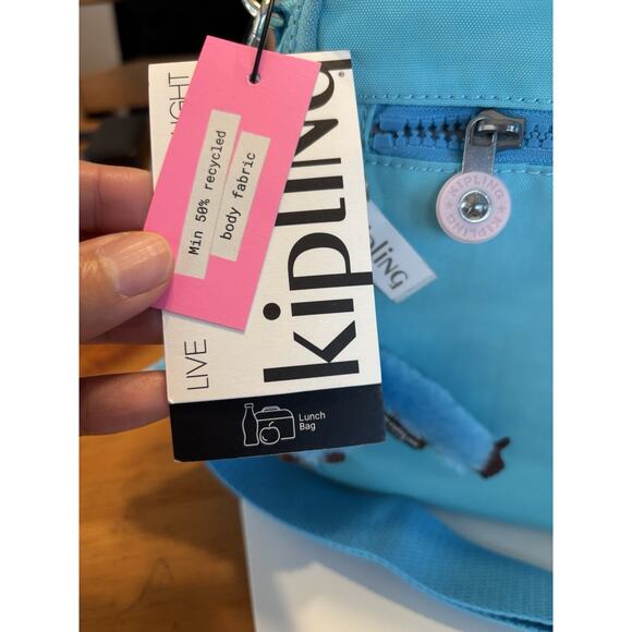 Kipling Ermy Insulated Lunch Bag Polyamide Aqua NWT $69 - Picture 3 of 7